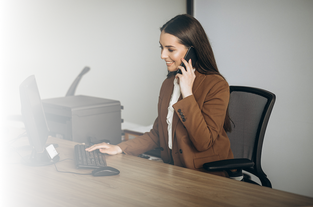 Professional at desk